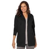Plus Size Women's Better Fleece Zip-Front Hoodie by Woman Within in Black (Size M)