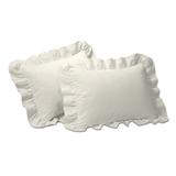 2-Pack Ruffled 65/35 Poly/Cotton Shams by Levinsohn Textiles in Ivory (Size STANDARD)