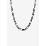Men's Big & Tall Black Figaro-Link Necklace by PalmBeach Jewelry in Black