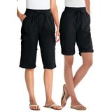Plus Size Women's Convertible Length Cargo Short by Woman Within in Black (Size 24 W)