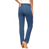 Plus Size Women's Straight-Leg Jean with Invisible Stretch by Denim 24/7 in Medium Wash (Size 30 WP)