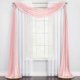 Wide Width BH Studio Sheer Voile Scarf Valance by BH Studio in Pale Rose (Size 40" W 144"L) Window Curtain