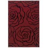Milan Red/Black 5'X8' Area Rug by Linon Home Décor in Red Black