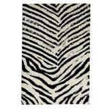 Zebra Rug by Linon Home Décor in Ivory Black (Size 8'W X 10'L)