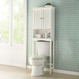 Louvre Étagere by BrylaneHome in White Over Toilet Cabinet Storage Furniture