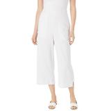 Plus Size Women's Linen Capri by Woman Within in White (Size 20 W) Pants