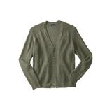 Men's Big & Tall Shaker Knit V-Neck Cardigan Sweater by KingSize in Olive (Size 4XL)