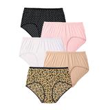Plus Size Women's Cotton Brief 5-Pack by Comfort Choice in Polka Dot Pack (Size 16) Underwear