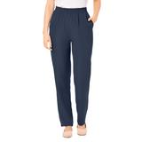 Plus Size Women's Hassle Free Woven Pant by Woman Within in Navy (Size 24 W)