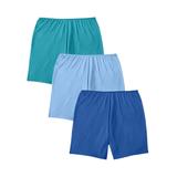 Plus Size Women's Women's Stretch Cotton Boxer-3 Pack by Comfort Choice in Vibrant Blue Pack (Size 14) Underwear