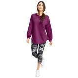 Plus Size Women's Blouson Sleeve Sweatshirt Tunic by ellos in Violet Plum (Size 14/16)
