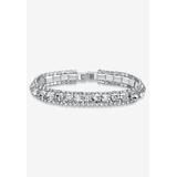 Women's Silver Tone Tennis Bracelet Simulated Birthstones and Crystal, 7" by PalmBeach Jewelry in April