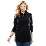 Plus Size Women's Microfleece Quarter-Zip Pullover by Woman Within in Black (Size 1X) Jacket