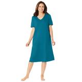 Plus Size Women's Short T-Shirt Lounger by Dreams & Co. in Deep Teal (Size 1X)
