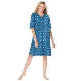 Plus Size Women's Print Sleepshirt by Dreams & Co. in Deep Teal Hearts (Size 3X/4X) Nightgown