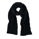 Women's Cable Knit Scarf by ellos in Black