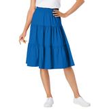 Plus Size Women's Jersey Knit Tiered Skirt by Woman Within in Bright Cobalt (Size 34/36)