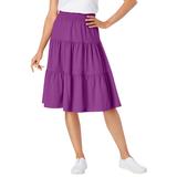 Plus Size Women's Jersey Knit Tiered Skirt by Woman Within in Purple Magenta (Size 26/28)