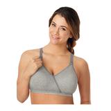 Plus Size Women's Nursing Seamless Wirefree Bra with Shaping Foam Cups by Playtex in Silver Filigree Heather (Size 2X)