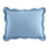 Lily Damask Embossed Sham by BrylaneHome in Blue (Size KING) Pillow