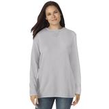 Plus Size Women's Thermal Sweatshirt by Woman Within in Heather Grey (Size 6X)