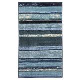 Wide Width Small Rainbow Stripe Rug by BrylaneHome in Blue (Size 20" W 34" L) Rug Made in the USA