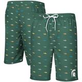 "Men's G-III Sports by Carl Banks Green Michigan State Spartans Anchor Swim Trunks"