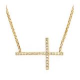 D'oro 14k Yellow Gold And Diamond Cross Necklace - Metallic - Effy Necklaces