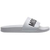 Men's Slippers Sandals Rubber Logo - White - Moschino Sandals