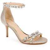 Caroline Embellished Ankle-strap Evening Sandals - Metallic - Badgley Mischka Heels