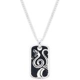 Sterling Silver Phyton-design Dog Tag Necklace - Metallic - Saks Fifth Avenue Necklaces