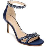 Caroline Embellished Ankle-strap Evening Sandals - Blue - Badgley Mischka Heels