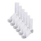 Men's Big & Tall Hanes® X-Temp® Crew-Length Socks 6-Pack by Hanes in White (Size L)
