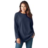 Plus Size Women's Sherpa Sweatshirt by Woman Within in Navy (Size 3X)