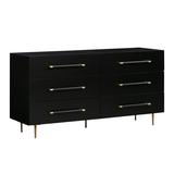 Trident Black 6 Drawer Dresser - TOV Furniture TOV-B44096