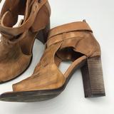 Free People Shoes | Free People Leather Peep Toe Ankle Boot S-37 | Color: Tan | Size: 37