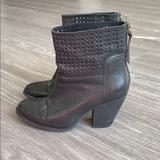 Nine West Shoes | Nine West Black Leather Perforated Booties | Color: Black | Size: 7.5