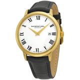 Toccata White Dial Black Leather Watch -00300 - Metallic - Raymond Weil Watches