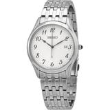 Classic Quartz Silver Dial Stainless Steel Watch - Metallic - Seiko Watches