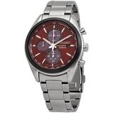 Chronograph Quartz Red Dial Watch - Metallic - Seiko Watches