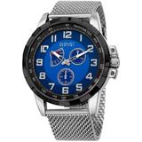 Quartz Blue Dial Stainless Steel Mesh Watch - Blue - August Steiner Watches