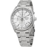 Chronograph Quartz Silver Dial Watch - Metallic - Seiko Watches