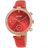 Quartz Diamond Red Dial Watch - Red - August Steiner Watches