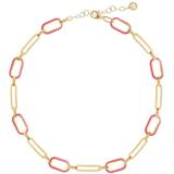 Soft Serve Yellow Gold Vermeil & Neon Pink Enamel Box Chain Choker Necklace At Nordstrom Rack - Metallic - Gabi Rielle Necklaces