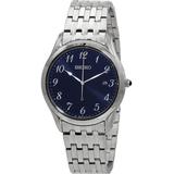 Clasic Quartz Blue Dial Stainless Steel Watch - Blue - Seiko Watches