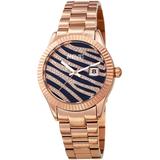 Blue & Gold Zebra Pattern Dial Watch - Blue - August Steiner Watches