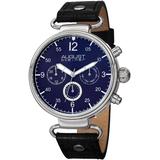Quartz Blue Dial Black Leather Watch - Blue - August Steiner Watches