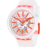 Orange-in-jelly Quartz White Skeleton Center Watch - White - Swatch Watches