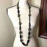 Anthropologie Jewelry | Long Boho Necklace | Color: Brown/Green | Size: Os