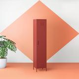 Hashtag Home Gioia 4 - Shelf Storage Cabinet Stainless Steel in Orange/Brown, Size 72.83 H x 14.96 W x 15.75 D in | Wayfair